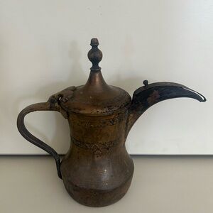 Antique 19th Century Middle Eastern Dallah Arabic Brass Coffee Pot